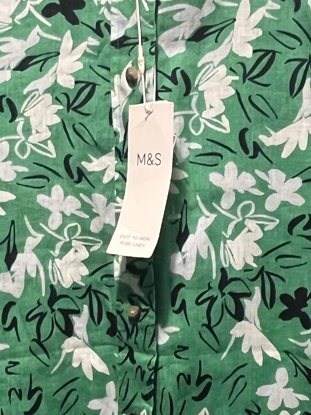 Pure Linen Floral Printed Shirt- Size 10 PTP 21 inch - Picture 11 of 11